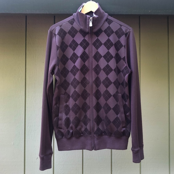 Ben Sherman Brown Argyle Full Zip Cardigan - Picture 2 of 8